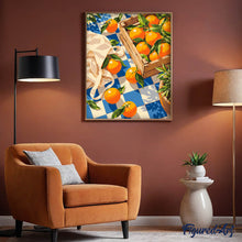 Charger l'image dans la galerie, Oranges sur nappe à carreaux