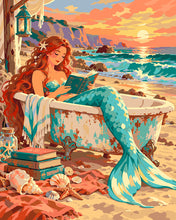 Charger l'image dans la galerie, Peinture par numéros Figured'Art Sirène au coucher du soleil