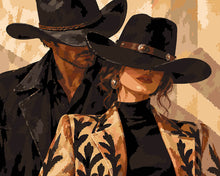 Charger l'image dans la galerie, Peinture par numéros Figured'Art Cowboys et chapeaux noirs