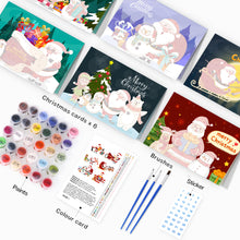 Charger l'image dans la galerie, Peinture par numéros Lot de 6 Cartes de Noël DIY - Série 1