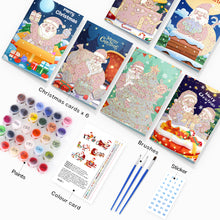 Charger l'image dans la galerie, Peinture par numéros Lot de 6 Cartes de Noël DIY - Série 2