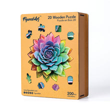 Charger l'image dans la galerie, Puzzle en Bois Adulte - Plante succulente arc-en-ciel