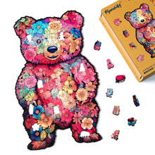 Charger l'image dans la galerie, Puzzle en Bois Adulte - Ours en Peluche floral