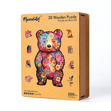 Charger l'image dans la galerie, Puzzle en Bois Adulte - Ours en Peluche floral