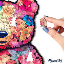 Charger l'image dans la galerie, Puzzle en Bois Adulte - Ours en Peluche floral