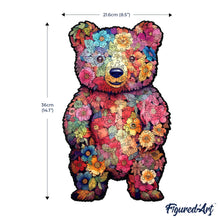 Charger l'image dans la galerie, Puzzle en Bois Adulte - Ours en Peluche floral
