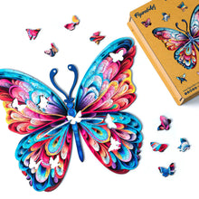 Charger l'image dans la galerie, Puzzle en Bois Adulte - Papillon arc-en-ciel magnifique