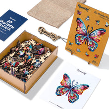 Charger l'image dans la galerie, Puzzle en Bois Adulte - Papillon arc-en-ciel magnifique