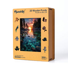 Charger l'image dans la galerie, Puzzle en Bois Adulte - Coucher de soleil et Rivière transparente