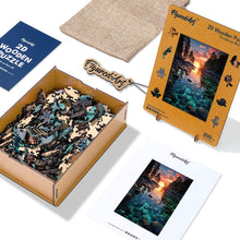 Charger l'image dans la galerie, Puzzle en Bois Adulte - Coucher de soleil et Rivière transparente