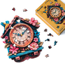 Charger l'image dans la galerie, Puzzle en Bois Adulte - Horloge coucou florale