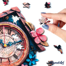 Charger l'image dans la galerie, Puzzle en Bois Adulte - Horloge coucou florale