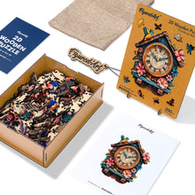 Charger l'image dans la galerie, Puzzle en Bois Adulte - Horloge coucou florale