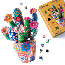 Charger l'image dans la galerie, Puzzle en Bois Adulte - Cactus fleuri en Pot