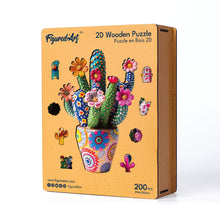Charger l'image dans la galerie, Puzzle en Bois Adulte - Cactus fleuri en Pot
