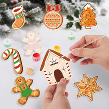 Charger l'image dans la galerie, Décorations de Noël Peinture par Numéros - Kit Sucre d’orge et Pain d’épices