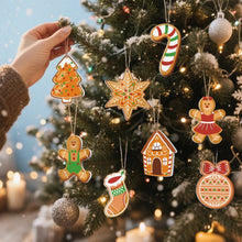 Charger l'image dans la galerie, Décorations de Noël Peinture par Numéros - Kit Sucre d’orge et Pain d’épices