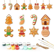 Charger l'image dans la galerie, Décorations de Noël Peinture par Numéros - Kit Sucre d’orge et Pain d’épices
