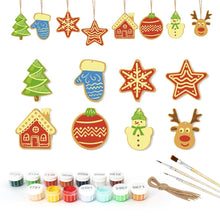 Charger l'image dans la galerie, Décorations de Noël Peinture par Numéros - Kit Étoile Maison Renne Sapin