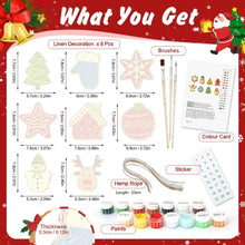 Charger l'image dans la galerie, Décorations de Noël Peinture par Numéros - Kit Étoile Maison Renne Sapin