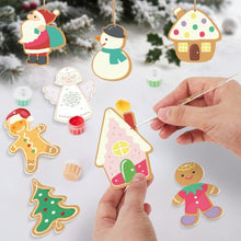 Charger l'image dans la galerie, Décorations de Noël Peinture par Numéros - Kit Père Noël Bonhomme de neige