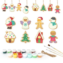 Charger l'image dans la galerie, Décorations de Noël Peinture par Numéros - Kit Père Noël Bonhomme de neige