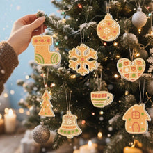 Charger l'image dans la galerie, Décorations de Noël Peinture par Numéros - Kit Cloche Chaussette Flocon de neige
