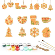 Charger l'image dans la galerie, Décorations de Noël Peinture par Numéros - Kit Cloche Chaussette Flocon de neige