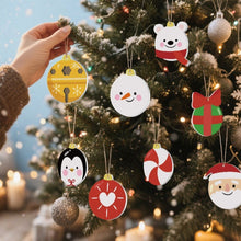 Charger l'image dans la galerie, Décorations de Noël Peinture par Numéros - Kit Ours polaire Pingouin Père Noël