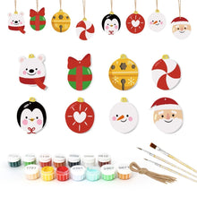 Charger l'image dans la galerie, Décorations de Noël Peinture par Numéros - Kit Ours polaire Pingouin Père Noël