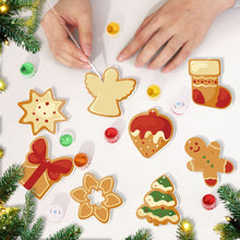 Charger l'image dans la galerie, Décorations de Noël Peinture par Numéros - Kit Étoile Sapin Cadeau Pain d’épices