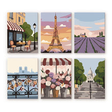 Charger l'image dans la galerie, Mini Peinture par numéros 15x20cm (6 pièces) - France Romantique Figured'Art