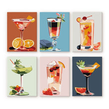 Charger l'image dans la galerie, Mini Peinture par numéros 15x20cm (6 pièces) - Cocktails Vibrants Figured'Art