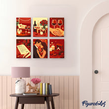 Charger l'image dans la galerie, Mini Peinture par numéros 15x20cm (6 pièces) - Romance et Amour