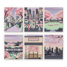 Charger l'image dans la galerie, Mini Peinture par numéros 15x20cm (6 pièces) - Printemps à Tokyo Figured'Art