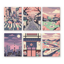 Charger l'image dans la galerie, Mini Peinture par numéros 15x20cm (6 pièces) - Tokyo en Fleurs Figured'Art