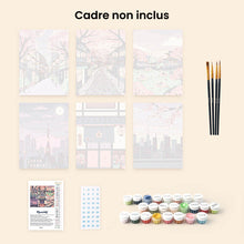 Charger l'image dans la galerie, Mini Peinture par numéros 15x20cm (6 pièces) - Tokyo en Fleurs