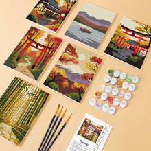 Charger l'image dans la galerie, Mini Peinture par numéros 15x20cm (6 pièces) - Japon Serein