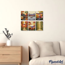 Charger l'image dans la galerie, Mini Peinture par numéros 15x20cm (6 pièces) - Japon Serein