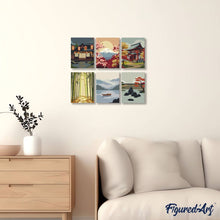 Charger l'image dans la galerie, Mini Peinture par numéros 15x20cm (6 pièces) - Paysages Zen