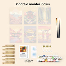 Charger l'image dans la galerie, Mini Peinture par numéros 15x20cm (6 pièces) - Coucher de Soleil au Japon