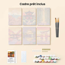 Charger l'image dans la galerie, Mini Peinture par numéros 15x20cm (6 pièces) - Coucher de Soleil au Japon