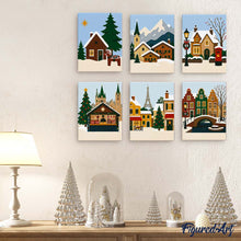 Charger l'image dans la galerie, Mini Peinture par numéros 15x20cm (6 pièces) - Noël en Europe
