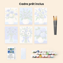 Charger l'image dans la galerie, Mini Série Peinture par Numéros 15x20cm (6 pièces) - Fleurs Sauvages Bleues