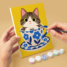Charger l'image dans la galerie, Mini Série Peinture par Numéros 15x20cm (6 pièces) - Chats dans des Tasses de Thé