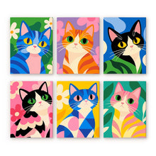 Charger l'image dans la galerie, Mini Série Peinture par Numéros 15x20cm (6 pièces) - Chats Colorés Figured'Art