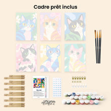 Charger l'image dans la galerie, Mini Série Peinture par Numéros 15x20cm (6 pièces) - Chats Colorés