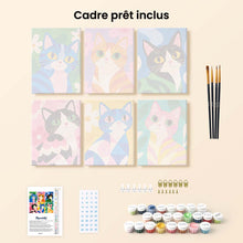 Charger l'image dans la galerie, Mini Série Peinture par Numéros 15x20cm (6 pièces) - Chats Colorés