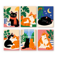 Charger l'image dans la galerie, Mini Série Peinture par Numéros 15x20cm (6 pièces) - Moments Câlins avec les Chats Figured'Art