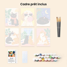 Charger l'image dans la galerie, Mini Série Peinture par Numéros 15x20cm (6 pièces) - Moments Câlins avec les Chats